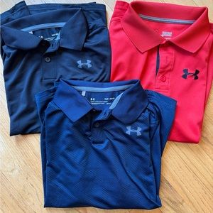 Boys large under armor golf polos